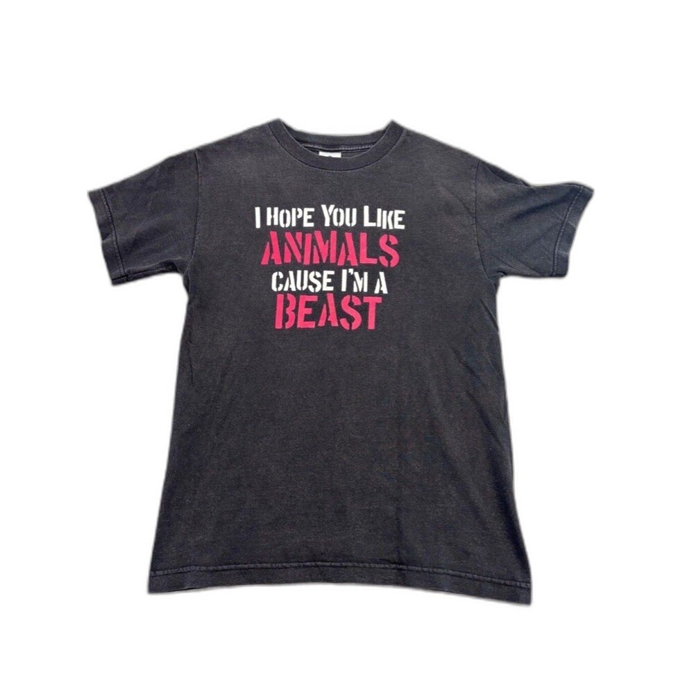Alstyle Apparel & Activewear T-Shirt Black Men's Size S I hope you like animals